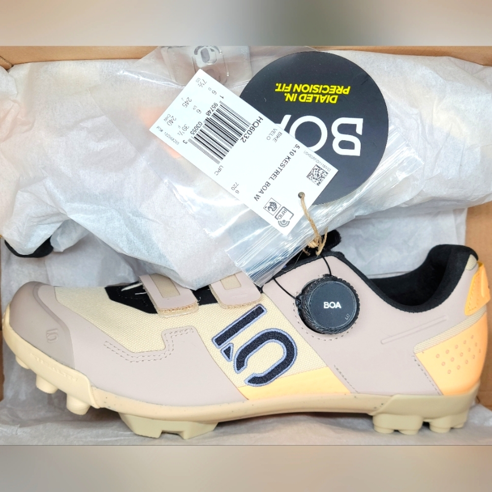 Adidas Five Ten 5.10 Kestrel BOA Cycling Shoes Sz 7.5 Women Cream and Black NIB